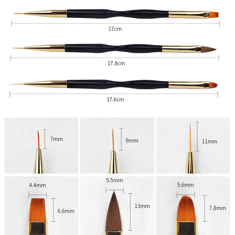 3Pcs Nail Art Brush