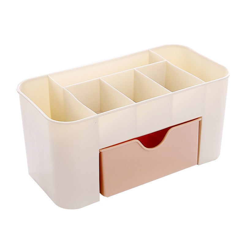 Makeup Storage Box - Double Layer Plastic Makeup Organizer