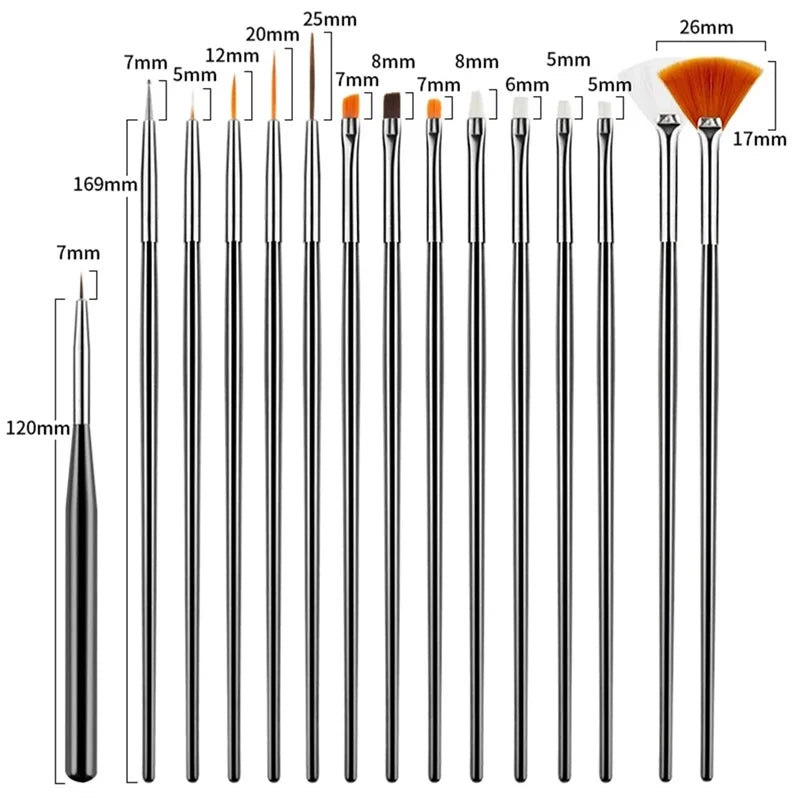 Nail Art Liner Brush Tips