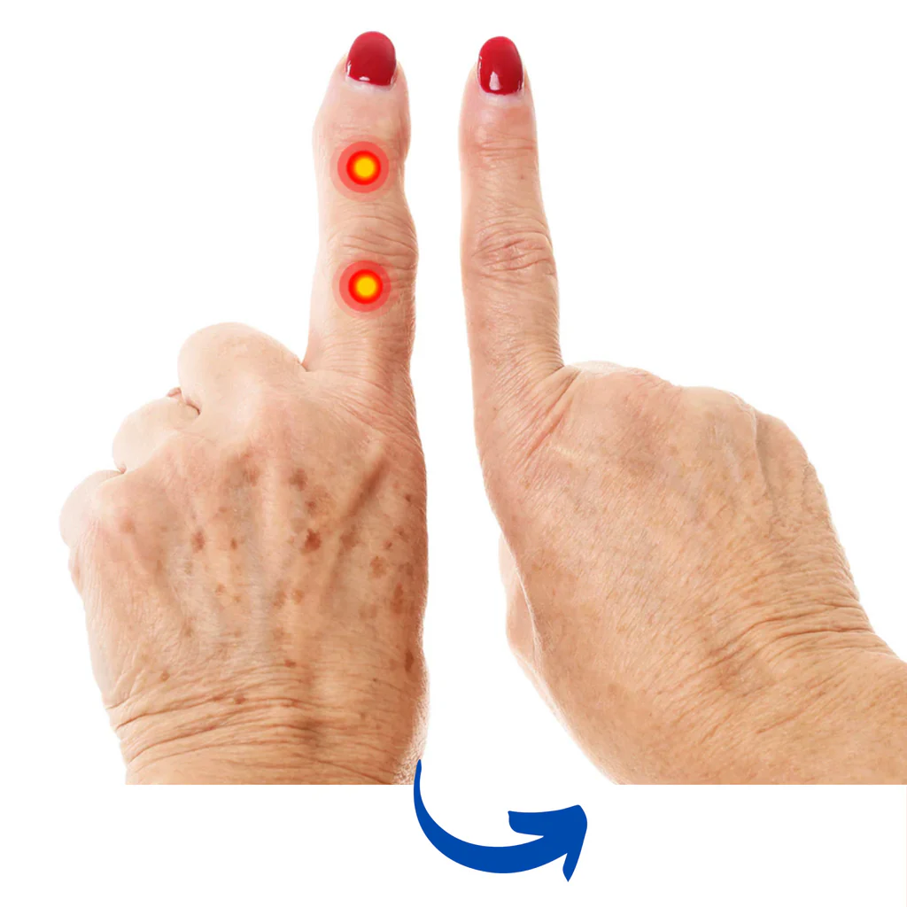 Red light gloves for hands and fingers