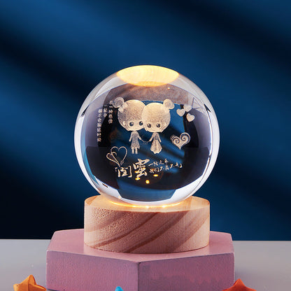 Colorful Crystal Bedroom Night Lamp