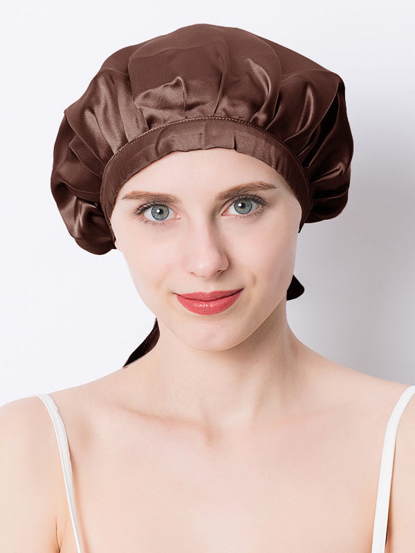 Soft Satin Sleep Cap with Tie