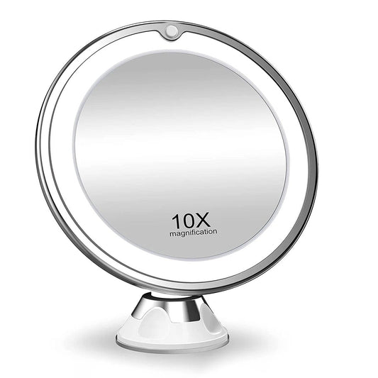 Large LED Makeup Mirror 360° Rotating with Bright Lights - Glamry