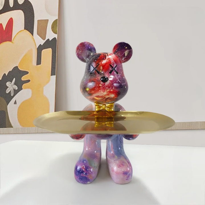 Adorable Bear Figurine Serving Tray