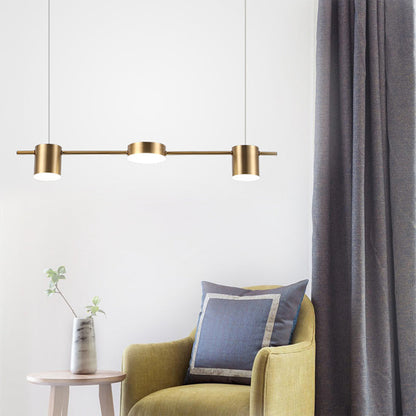 Metallic Modern Hanging Drum Lamp