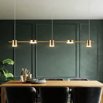 Metallic Modern Hanging Drum Lamp