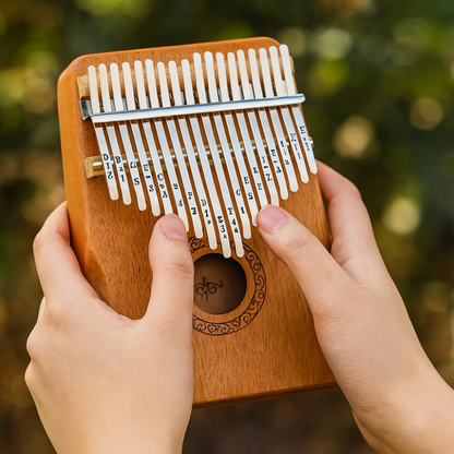 Portable 17-Key Kalimba Thumb Piano Wooden Instrument