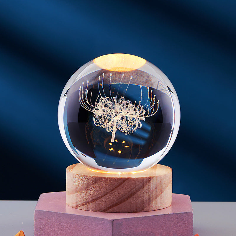 Colorful Crystal Bedroom Night Lamp