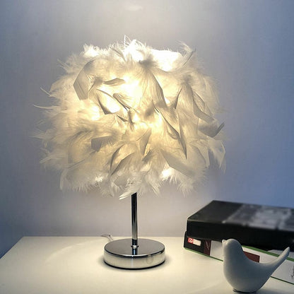 Soft Glow Feather Table Lamp