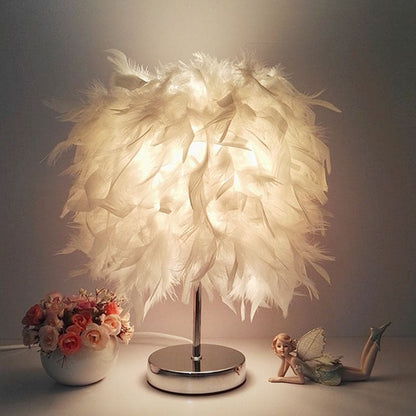Soft Glow Feather Table Lamp