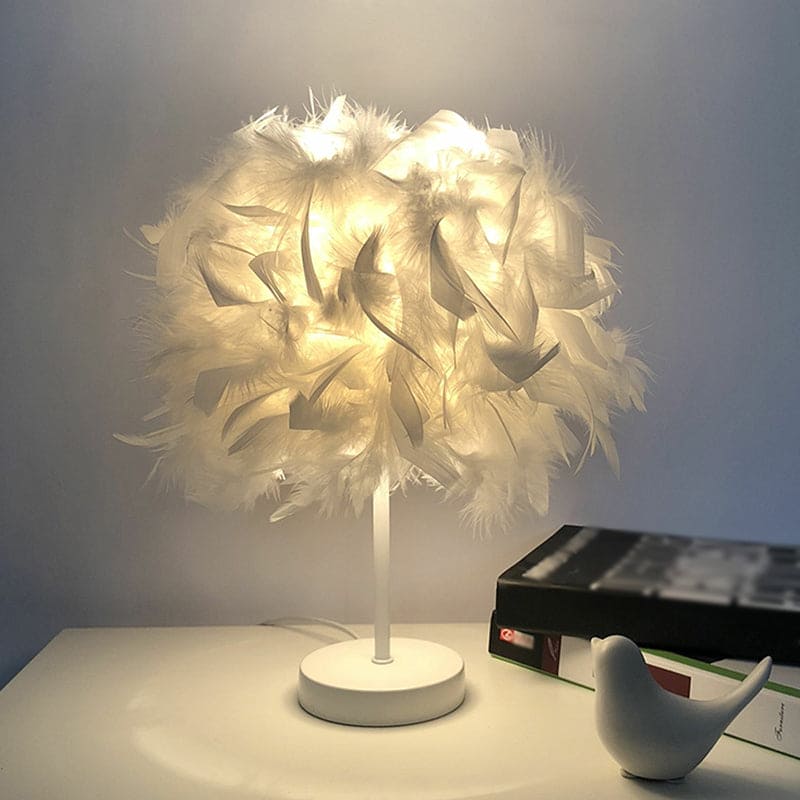 Soft Glow Feather Table Lamp