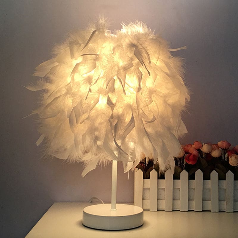 Soft Glow Feather Table Lamp
