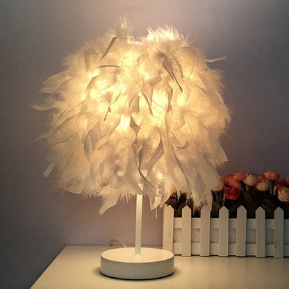 Soft Glow Feather Table Lamp