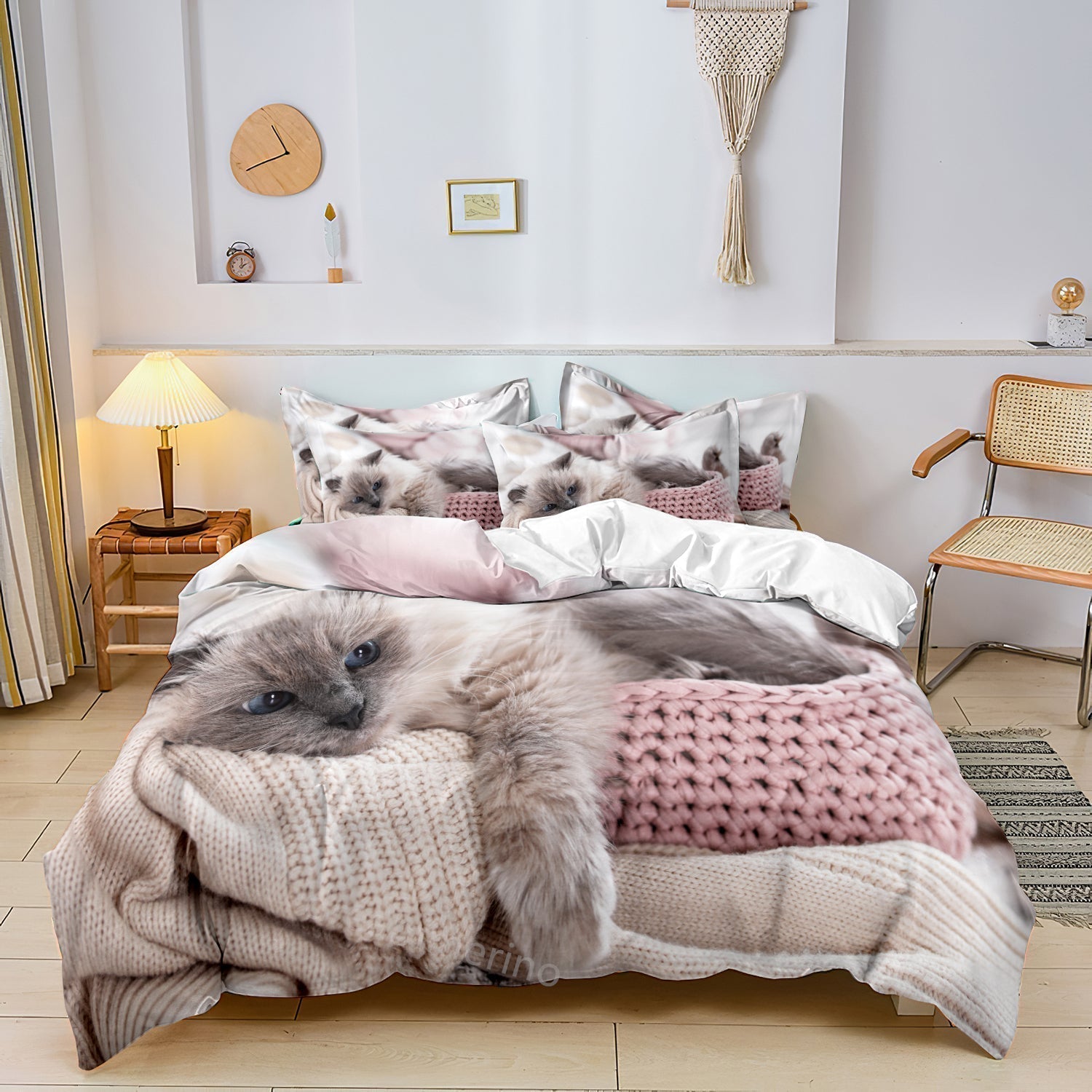 Cute Kitty Themed Bedding Set - Glamry