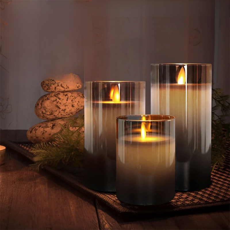 Warm Ambient Flicker Flameless Candle Set