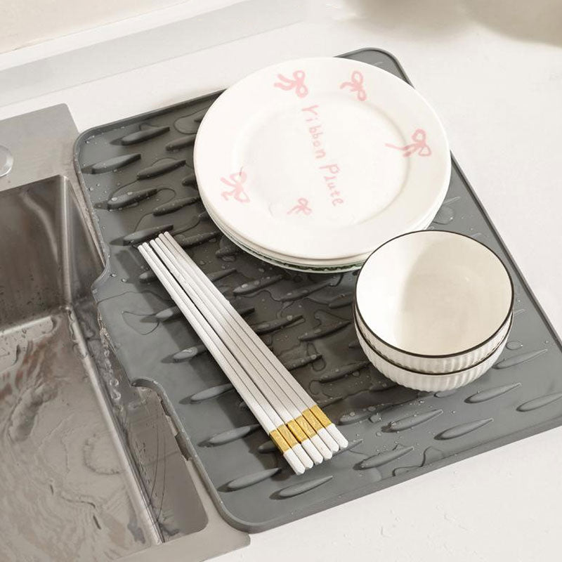 Flexible Dish Drying Mat Silicone Kitchen Counter Protector - Glamry