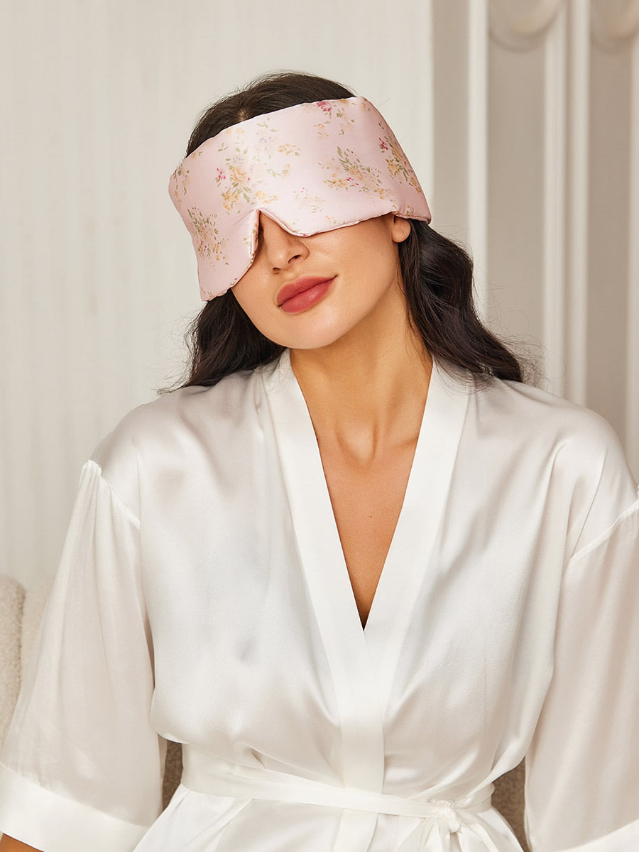Soft Silk Sleep Mask with Pretty Floral Design