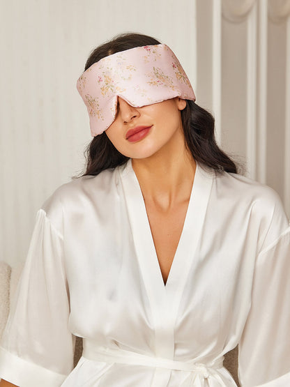 Soft Silk Sleep Mask with Pretty Floral Design