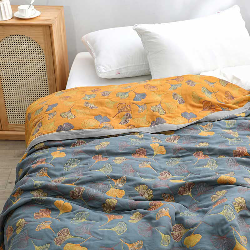 Green Leaf Pattern Cotton Bedding Set - Glamry