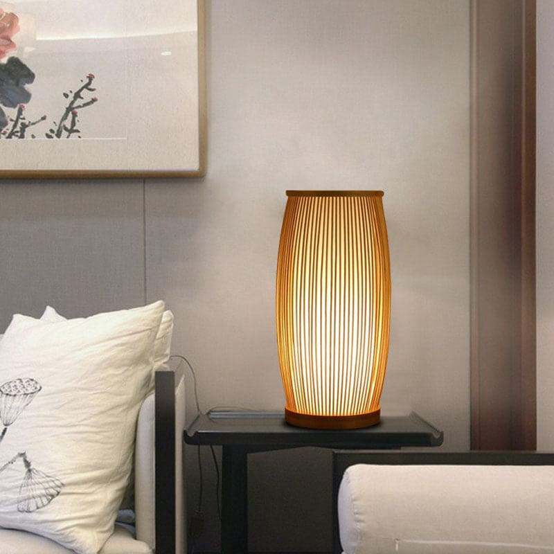 Natural Bamboo Desk Lamp with Soft Glow - Glamry