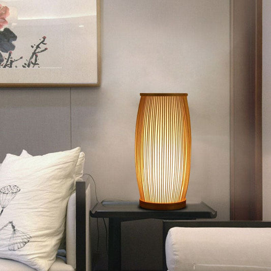Natural Bamboo Desk Lamp with Soft Glow - Glamry