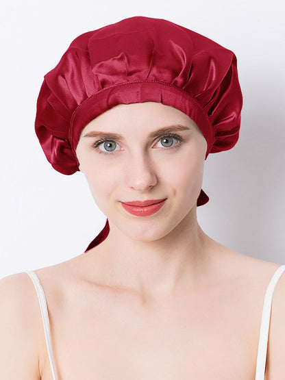 Soft Satin Sleep Cap with Cute Bows