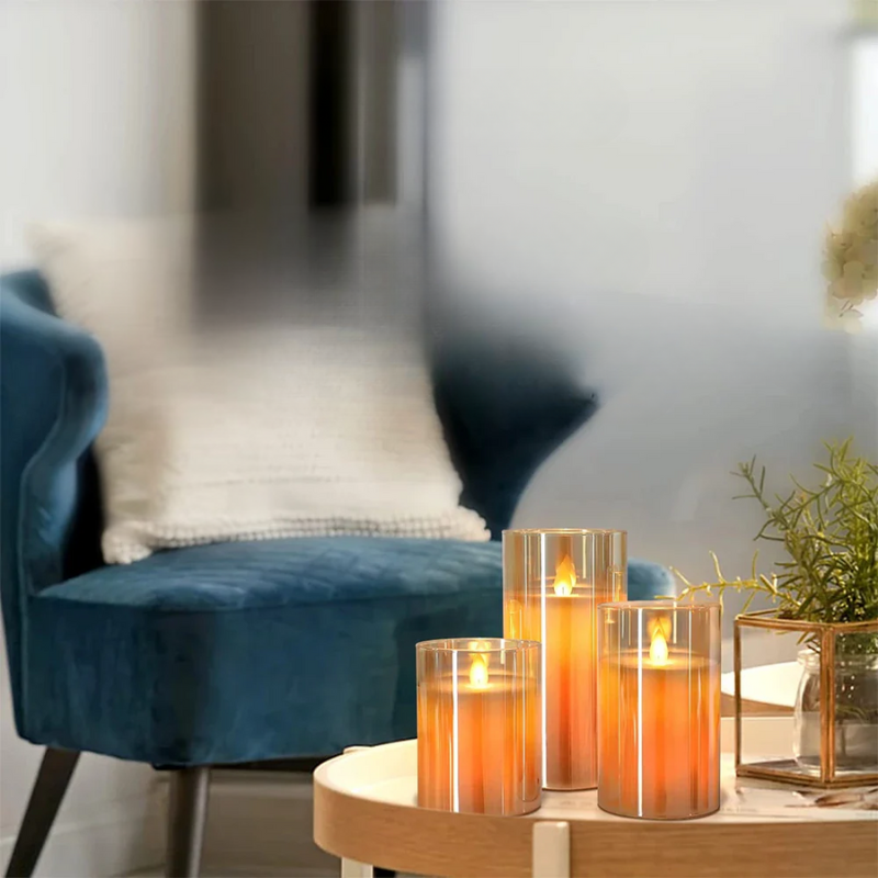 Warm Ambient Flicker Flameless Candle Set