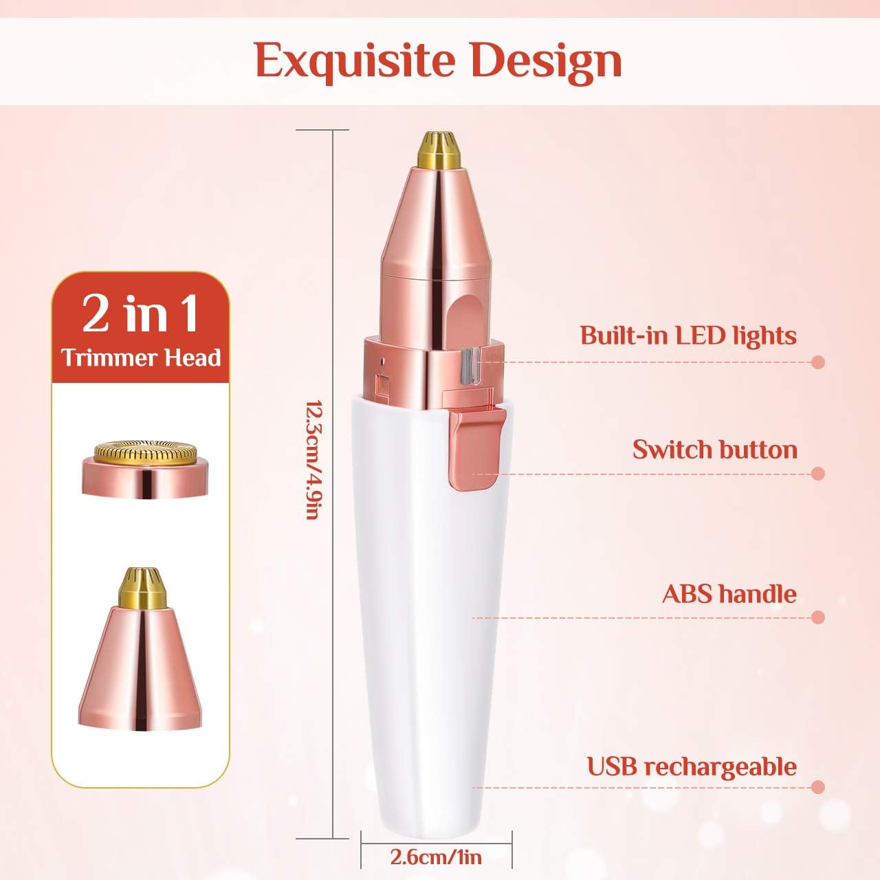 2 in 1 Eyebrow Trimmer and Facial Hair Removal