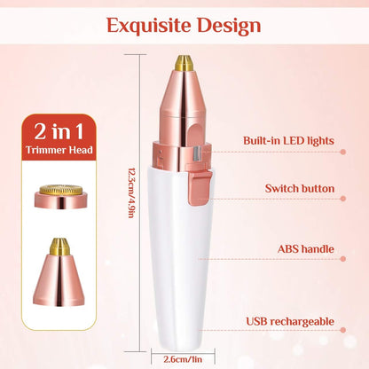 2 in 1 Eyebrow Trimmer and Facial Hair Removal