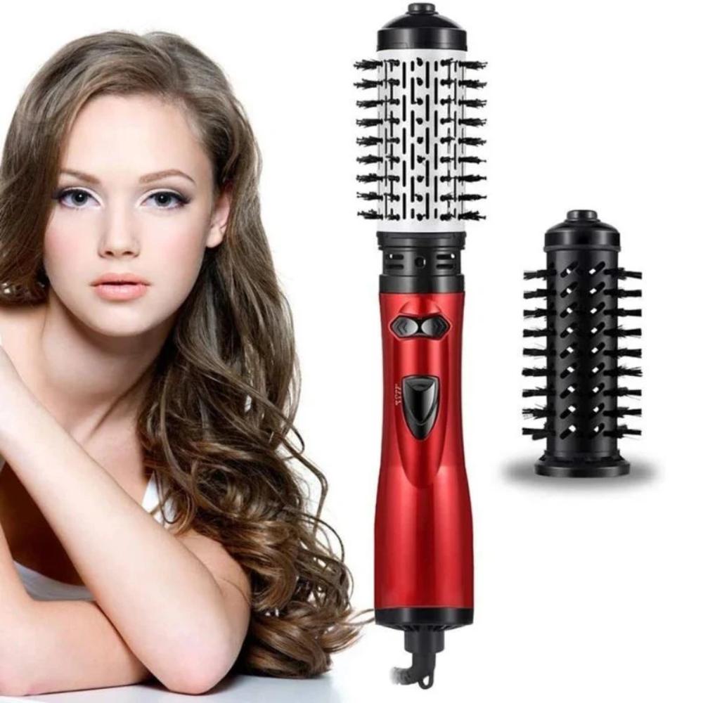 2 in 1 Rotating Electric Hair Straightener Brush