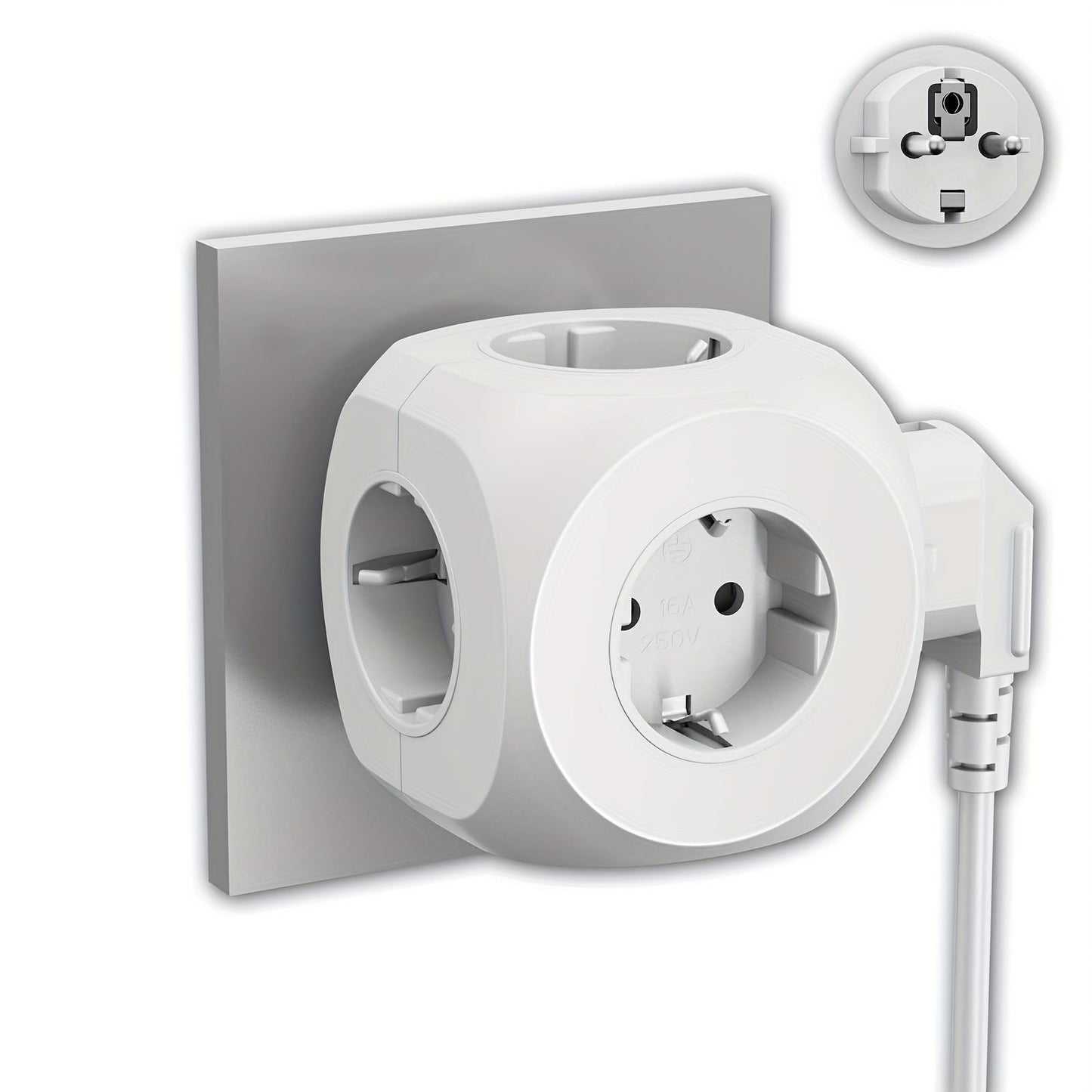 Space Saving Travel Power Adapter Cube with 5 USB Ports - Glamry