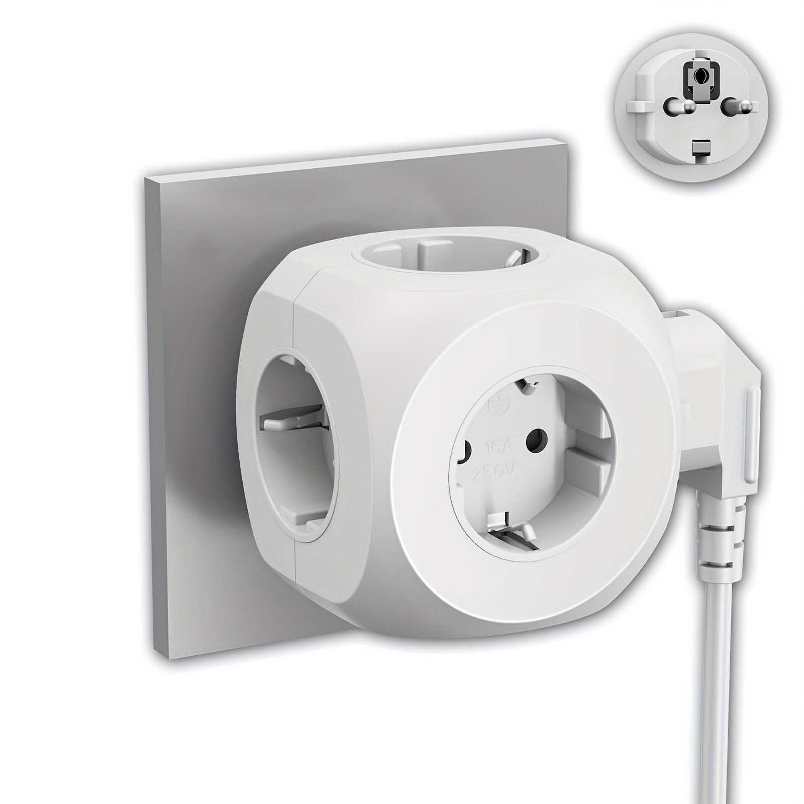 Space Saving Travel Power Adapter Cube with 5 USB Ports - Glamry