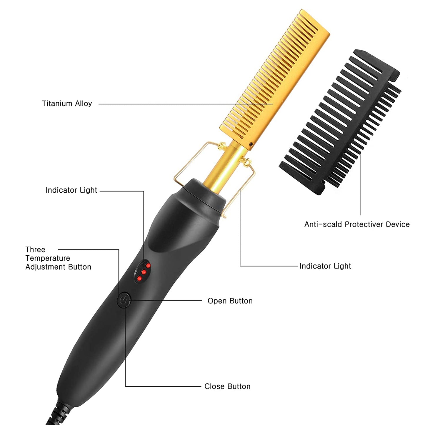 2 in 1 Hair Straightener Comb