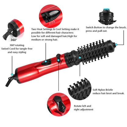 2 in 1 Rotating Electric Hair Straightener Brush