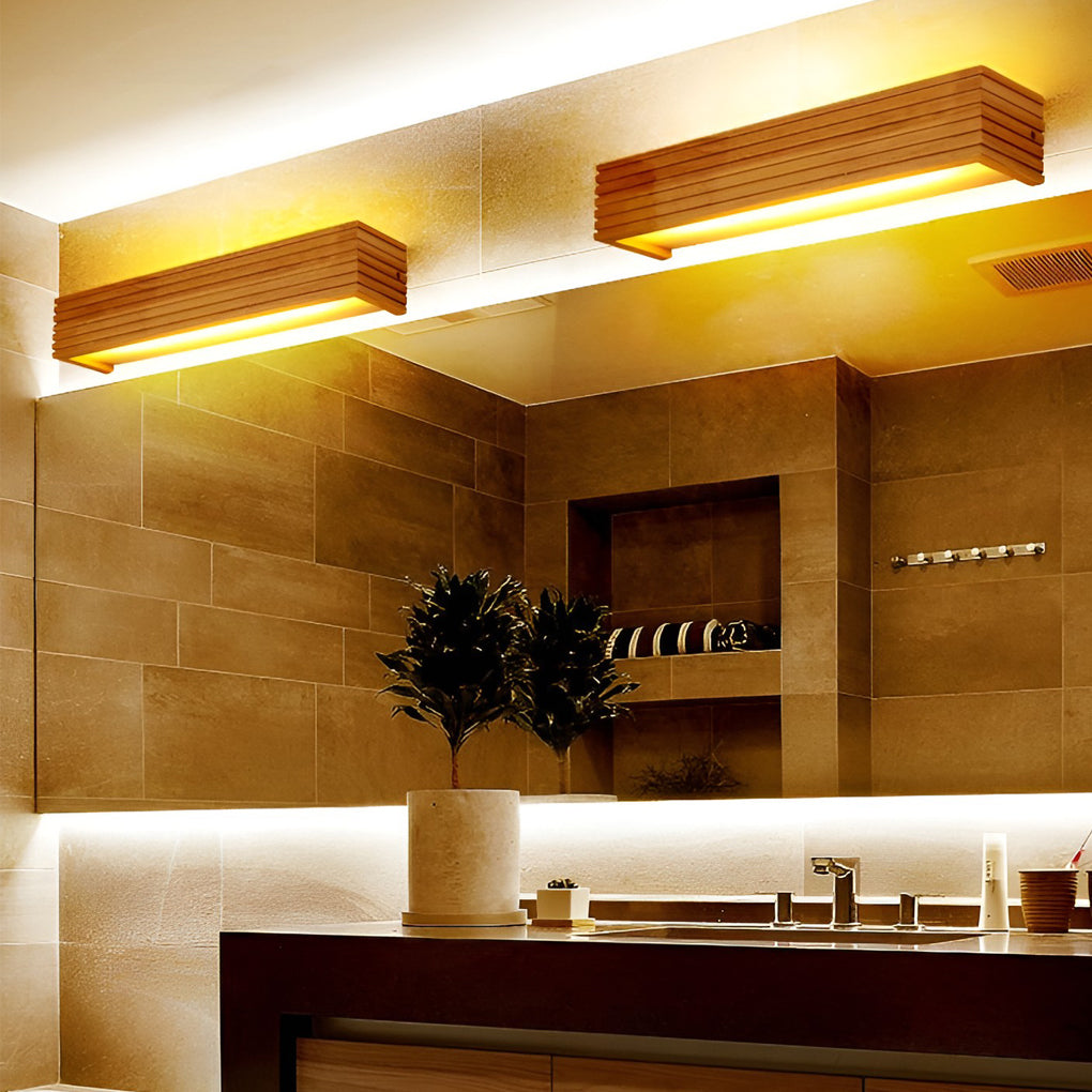 Bright LED Modern Rectangular Wall Mirror Light