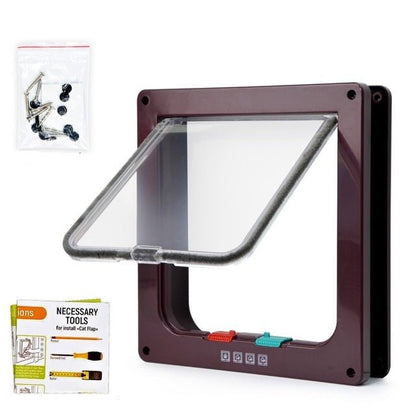 Secure Pet Folding Door with 4 Way Locking Cat Flap