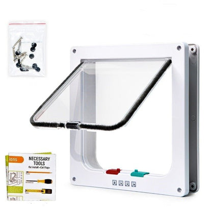 Secure Pet Folding Door with 4 Way Locking Cat Flap