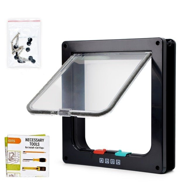 Secure Pet Folding Door with 4 Way Locking Cat Flap