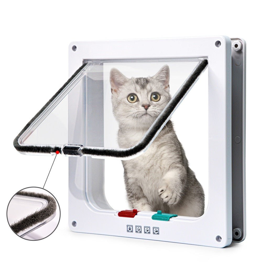 Secure Pet Folding Door with 4 Way Locking Cat Flap - Glamry