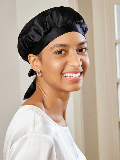Soft Satin Sleep Cap with Tie
