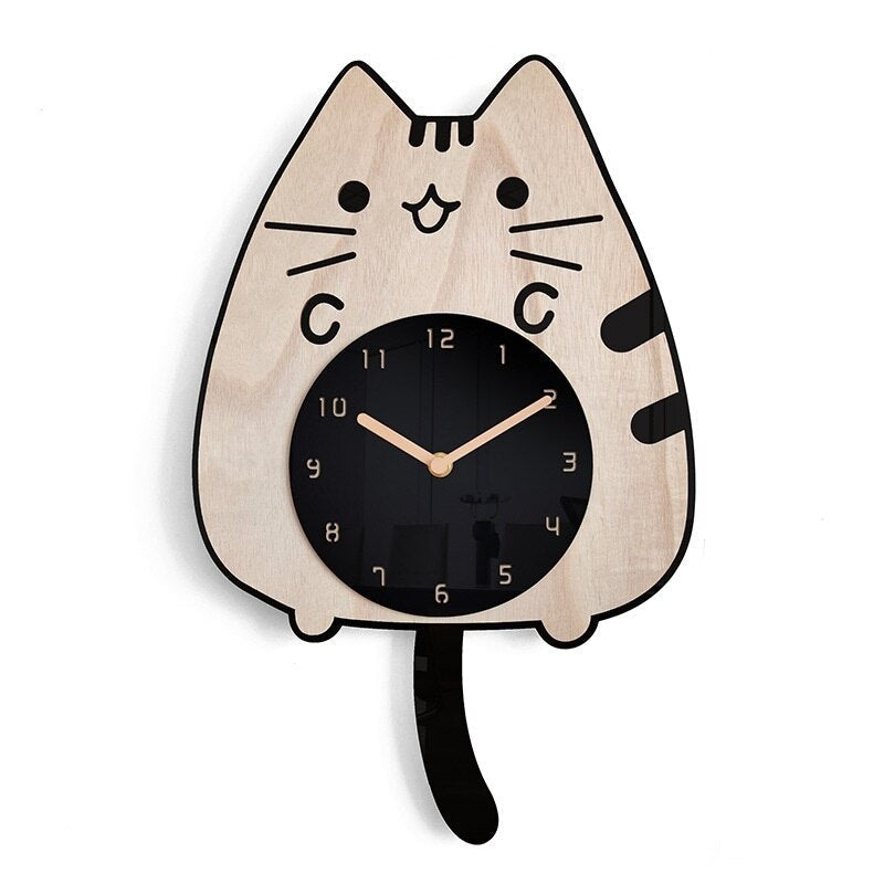 Fun Feline Pendulum Wall Clock - Glamry