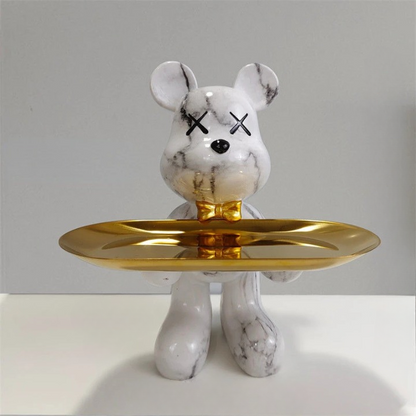 Adorable Bear Figurine Serving Tray