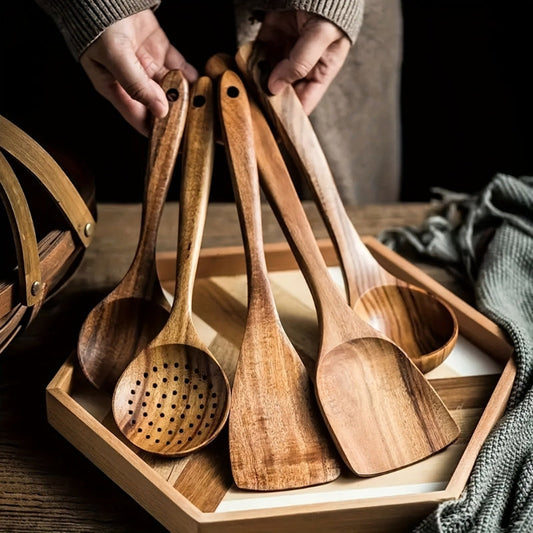 Eco-Friendly Wooden Kitchen Tool Set - Glamry