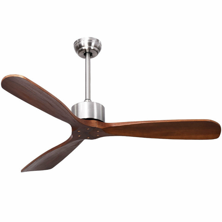 Modern 52 Inch Brushed Nickel Ceiling Fan - Glamry