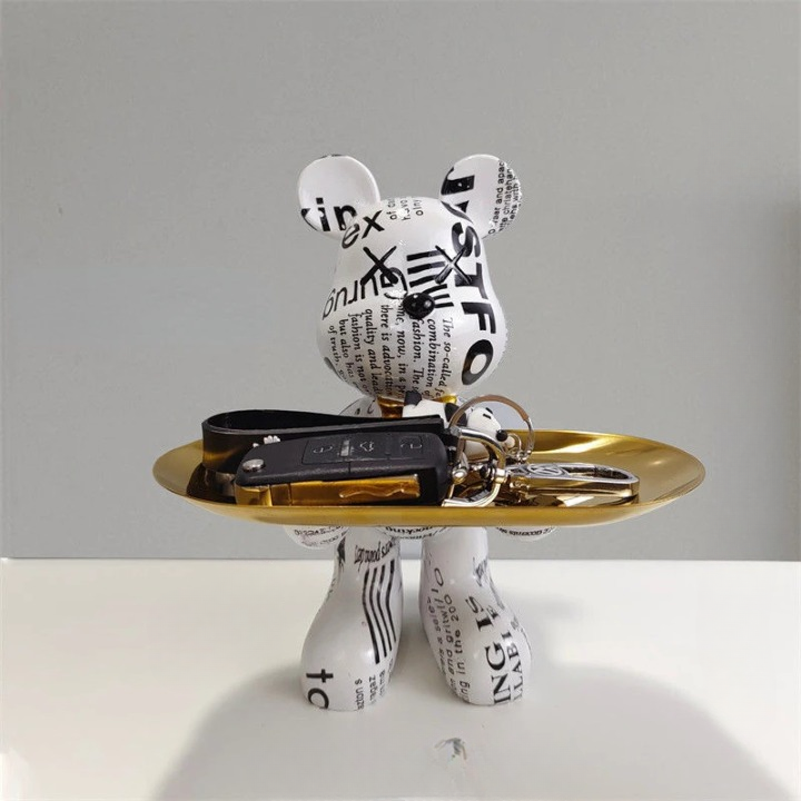 Adorable Bear Figurine Serving Tray