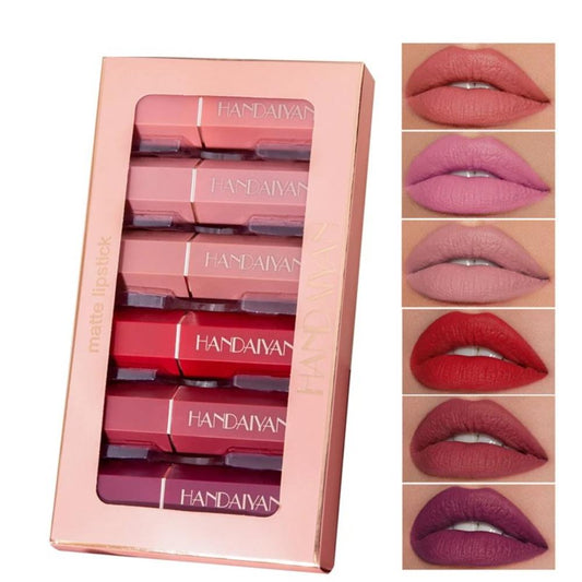 6Pcs/Box Velvet Matte Lipstick