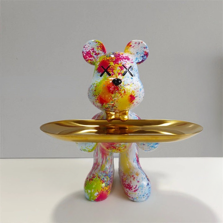 Adorable Bear Figurine Serving Tray