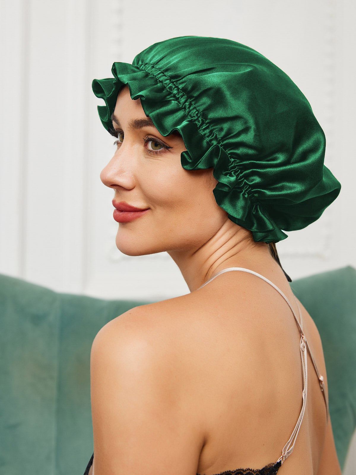 Soft Silk Sleep Cap with Satin Ribbon