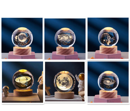 Colorful Crystal Bedroom Night Lamp