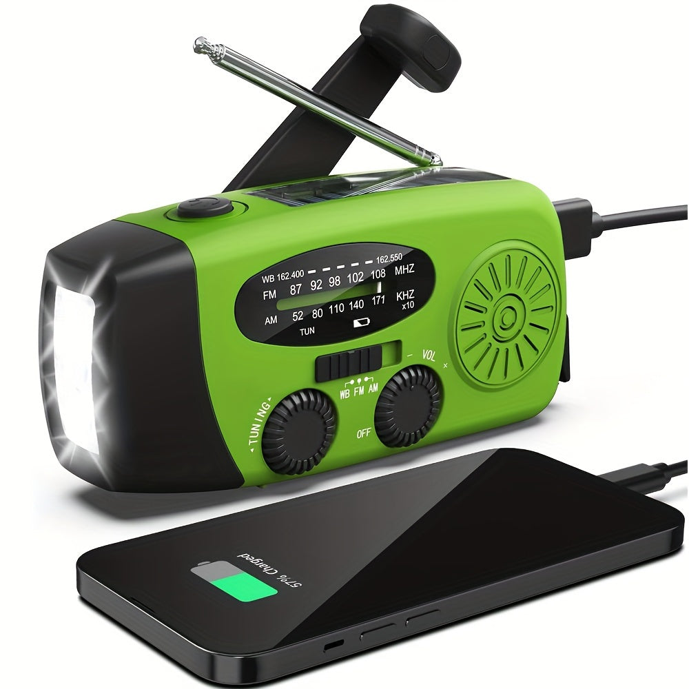 Portable Outdoor Radio with Solar Charger and LED Light - Glamry